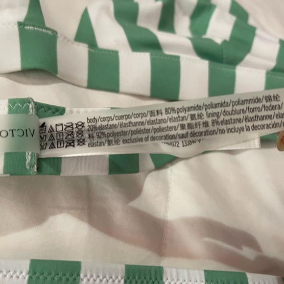 Victoria’s Secret bikini with green and white stripes NWT Size M - Picture 6 of 10